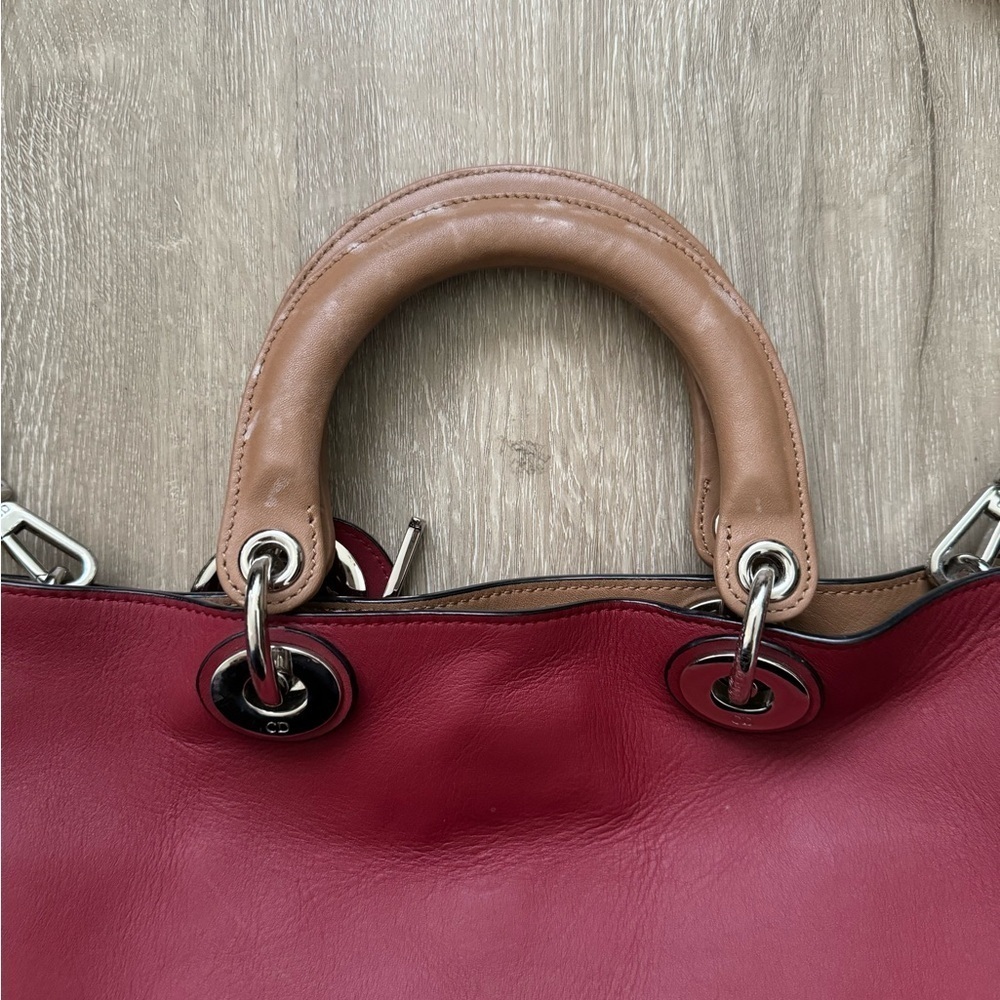 Christian Dior Diorissimo multicolor bag Red White Cream RARE authentic - Picture 5 of 12